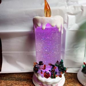 Vintage Candle Snow Glove Motion Light  Color Changing with Glitter